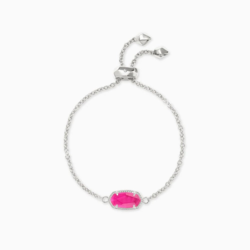 Kendra Scott Elaina Silver Adjustable Chain Bracelet In Azalea Illusion